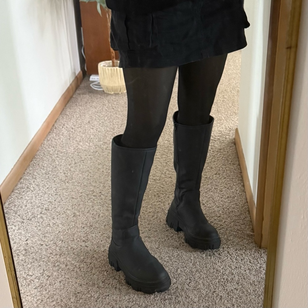 ASOS Carla Wide Calf Chunky Sole Tall Knee Boots